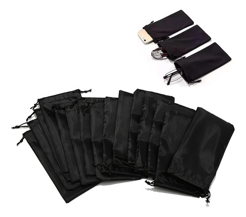 Bolsa Gafas Para Tela Lentes Microfibra Negro 100pzs Funda