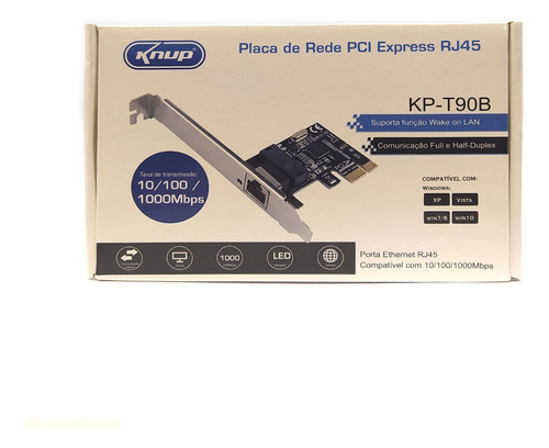 Placa De Rede Pci Express Ethernet Rj45 Gigabit 10/100/1000