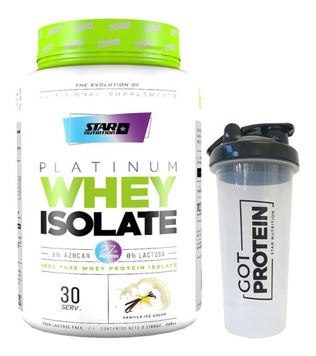 Iso Whey 2 Lb. Star Nutrition Aislado De Proteina + Shaker