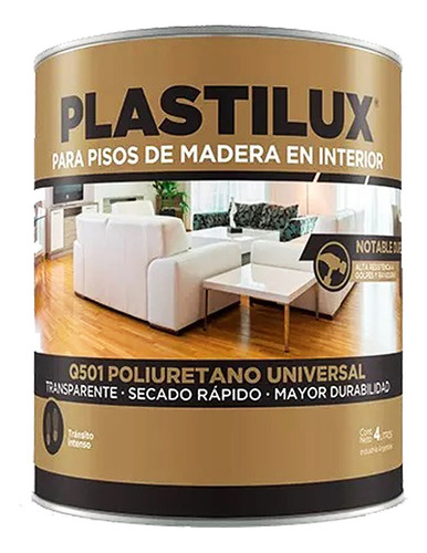 Plastilux Q501 Poliuretano Para Pisos Interior Brillante X 4