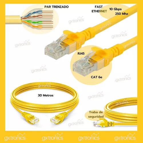 Cable De Red Ethernet Internet 30 Metros Rj45 Cat 6 Plano — Una Ganga