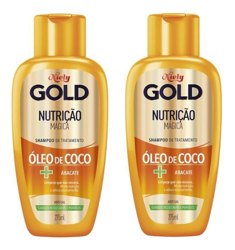Shampoo Niely Gold 275ml Nutriçao Poderosa - Kit C/2un