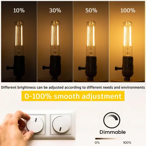 Grensk Bombillas Tubulares Led E26 Regulables De 40 Vatios,