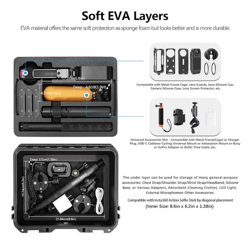 Kit Accesorios Insta360 X4 - Funda, Cargador, Protector, Cor