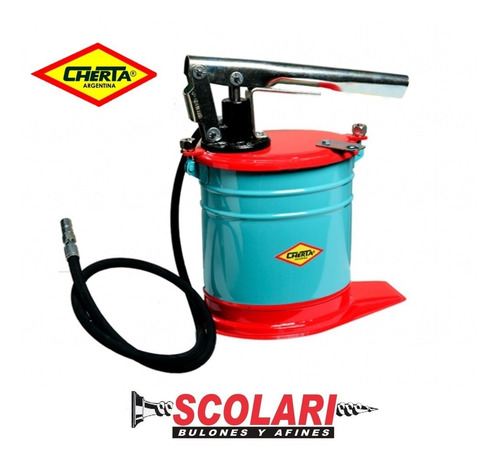 Imagen 2 de 6 de Grasera Engrasador Manual Cherta 5 Kg Con Manguera 1,5 Mts
