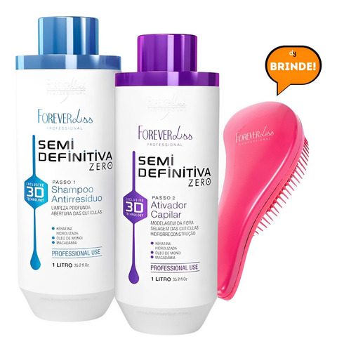 Forever Liss Semi Definitiva 2x1000ml Antifrizz E Volume 3d