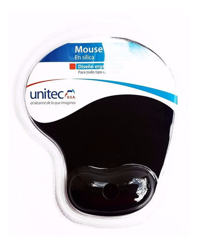 Mouse Pad Unitec De Tela Acolchado Descansa Mano En Silica