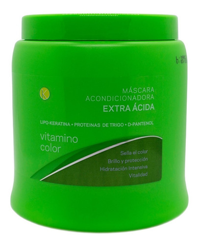 Kleno Extra Acida Máscara Vitamino Color Keratina Brillo 1kg