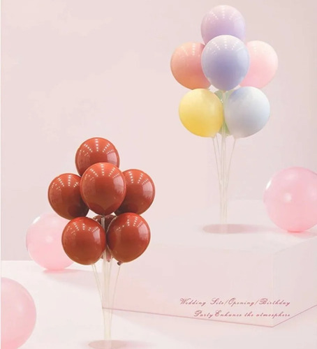 Imagen 6 de 10 de Soporte Para Globos 7 Varillas Con Base De Acrílico