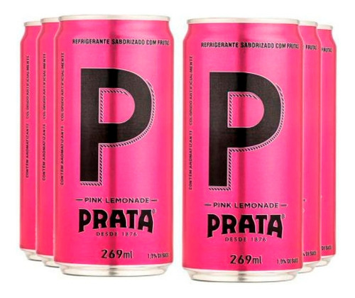 Refrigerante Prata Pink Lemonade Lata 269ml Pack C/6 Mixer Drinks