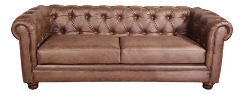 Sofa Florencia 3 Cuerpos Cuero Colorado - Latam Home