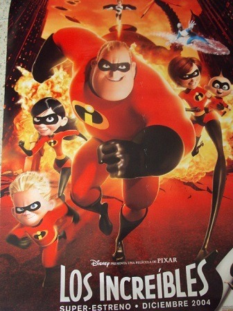 Poster Original De La Pelicula Los Increibles. Disney.