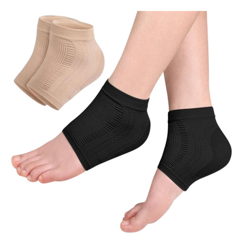 Taloneras Gel Silicona Hidratante Talón Anti Resequedad F Color Negro Talla de la talonera Unitalla