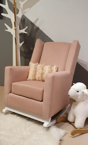 Imagen 4 de 7 de Sillon Mecedor Eider, Sillon Ideal Para Amamantar En Pana Ro