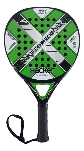 Paleta Padel Hacker Lvl-1 Prima. Fibra De Carbon Eva Control Color Peso 365 A 369g