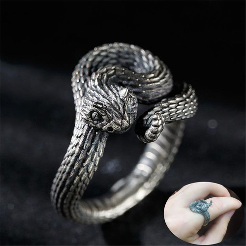 Dedo De Motociclista Gótico Ajustável Snake Rings Punk Vinta