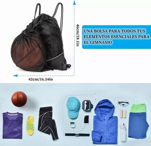 Mochila De Fútbol Plegable De Malla Desmontable Comfort Color Negro