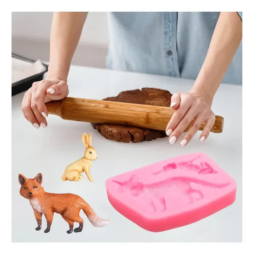 Moho De Fondant De Silicona De Conejo Zorro, Molde De De De