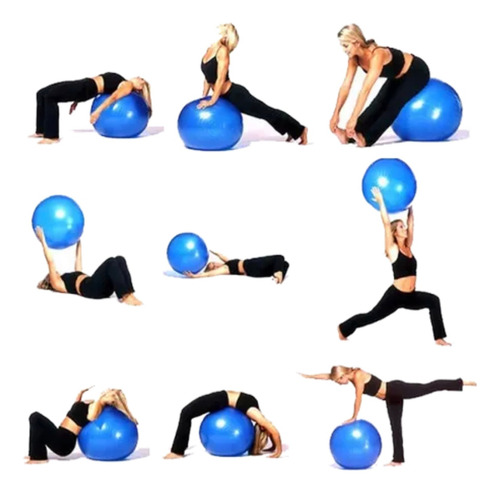 Kit Yoga Pilates Funcional Anel Tapete E Bola Suíça