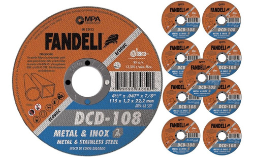 Disco De Corte Para Metal Fandeli (10 Piezas)
