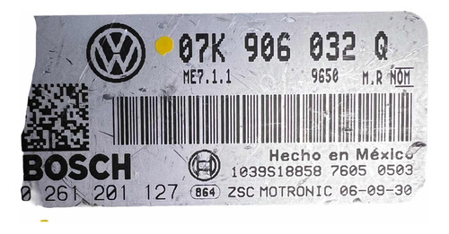 Computadora Vw Jetta 2.5l 06-07 07k 906 032 Q (Usado)