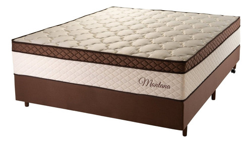 Cama Box Casal Com Base Sommier 138x188x71cm Montana Master