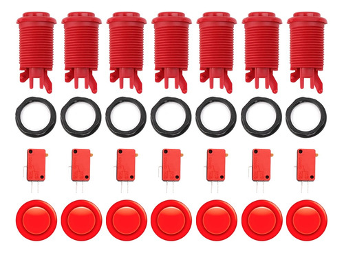 Kit 7 Piezas De Botón Para Maquinita Arcade + 7 Micro Switch