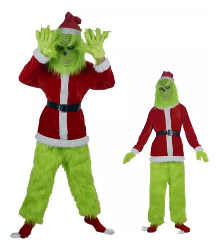 Disfraz De Halloween Navidad Greenskin Grinch Cosplay