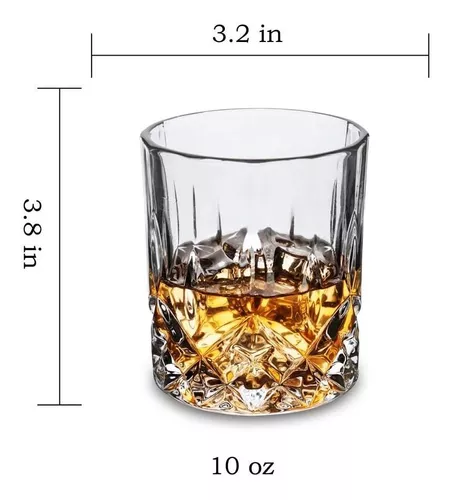 KANARS Juego de 4 vasos de whisky, vasos de cóctel de cristal de 10 onzas  en caja de regalo, vaso de…Ver más KANARS Juego de 4 vasos de whisky, vasos
