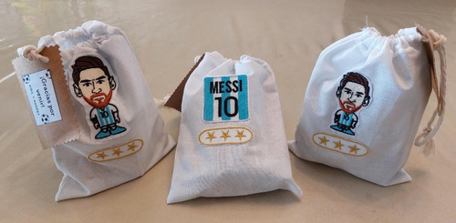 10 Bolsas De Tela Bordadas Personalizadas - Souvenir