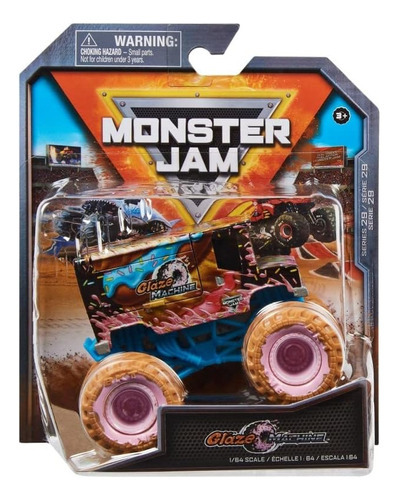 Monster Jam Glaze Machine 1:64 - Serie 29 Color Marrón Y Rosa