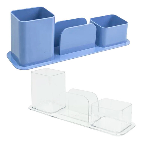 Organizador de Mesa Porta Canetas, Clips e Lembretes Azul Dello