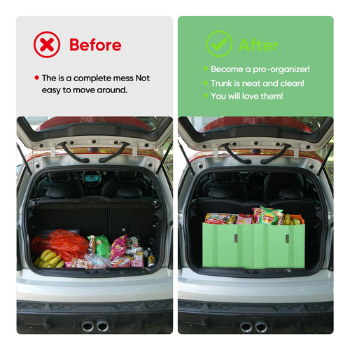 Bolsas Reusables Impermeables Soporta Hasta 22 Kg Verde 4 Pz