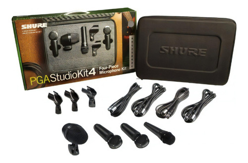 Juego De Microfonos Para Estudio 4 Pzs Pgastudiokit4 Shure Color Negro