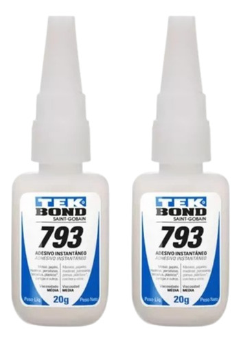 Kit 2 Cola Adesiva Instantânea Tekbond 793 20g