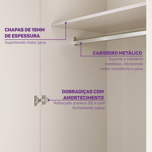 Quarto De Bebê Completo 1 Berço 1 Cômoda E 1 Guarda Roupa