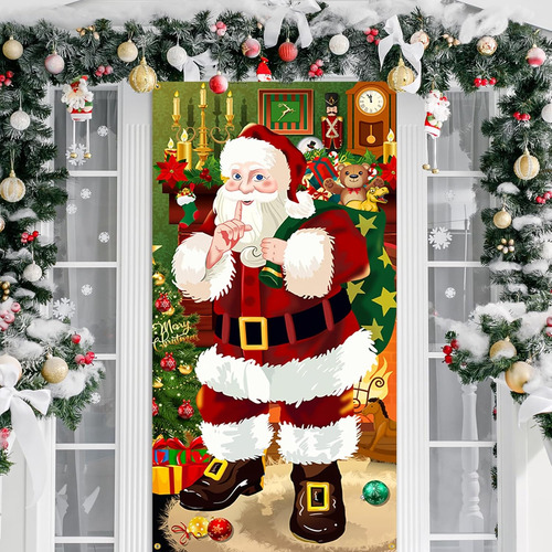 Cubierta Puerta Navidad, Decoración De Fiesta Para Hogar