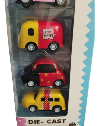 Set 6 Autos Die Cast Metalicos Cutie Cars Kawai Autos