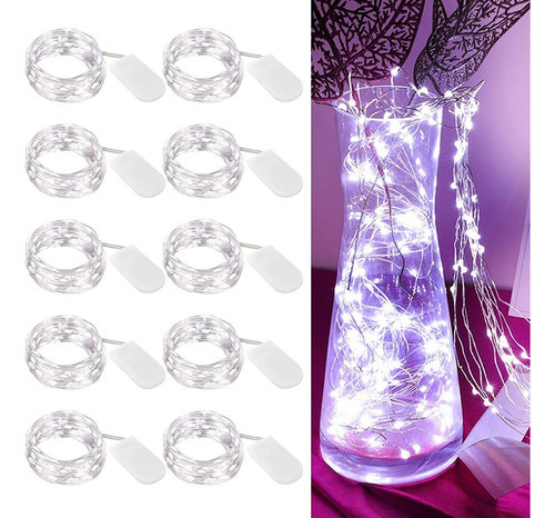 Luces De Cadena De Hadas Led Funciona Con Pilas Color Blanco Led Fairy Lights