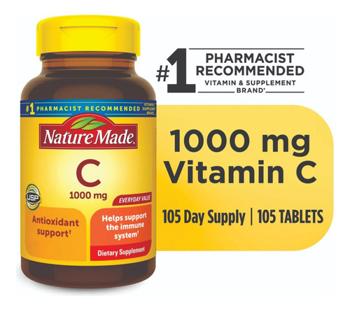 Vitamina C 1000 mg Nature Made sabor sin sabor
