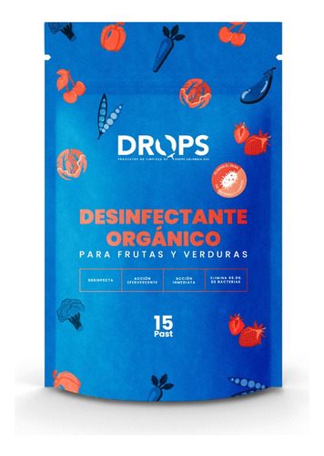 Desinfectante Drops De Frutas Y Verduras Organico
