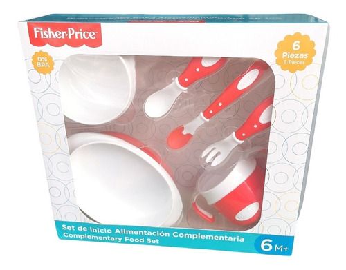 Set Alimentación Para Bebe Vaso Plato Etc Fisher Price 6pz