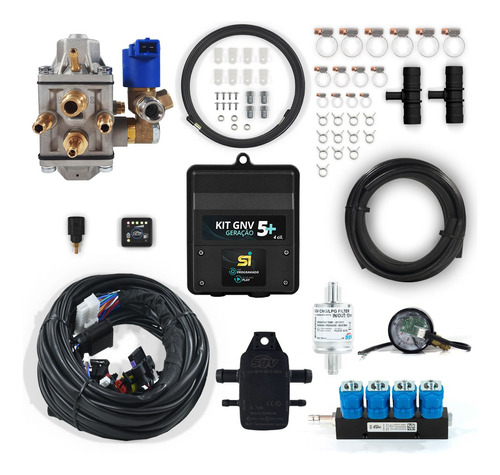 Kit Gnv 5+ Sgv Quinta Geração 4cc + Tubo De Alta Pressão