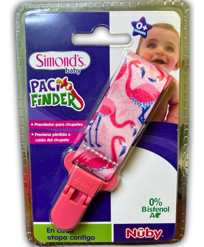 Simonds Baby Pacifinder / Prendedor Para Chupetes Color Rosa