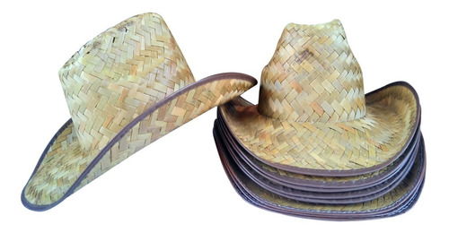 5 Sombreros De Palma Tipo Vaquero Texano Economico Mayoreo