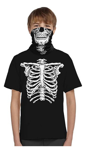 Camiseta Esqueleto Que Brilla En Oscuridad Con Calavera Jueg