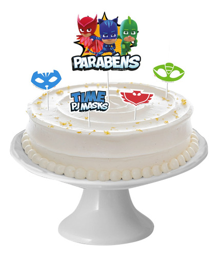 Topo - Topper - Decoração De Bolo - Festa Pj Masks