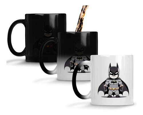 Caneca Mágica Porcelana Batman Heroi Desenho Fofo