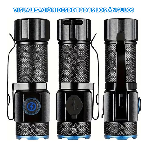 Mini Linterna Led Extremadamente Brillante Recargable 1500lm