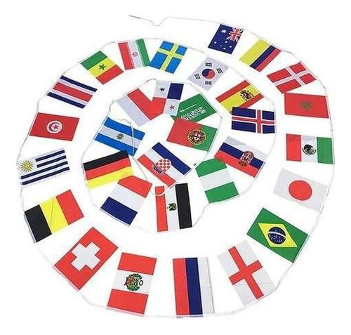 Bandeira Missões Evangelho 32 Nações 30x20cm - 10 Mts